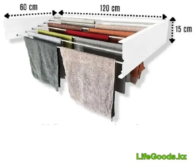 Сушилка настенная LifeGoods.kz 60x120x18 см, кол-во уровней: 1, металл купить,NaN