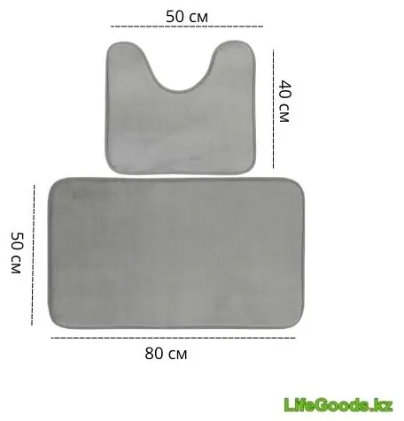 LifeGoods.kz комплект ковриков LG51676 80x50 см, полиэстер купить,NaN
