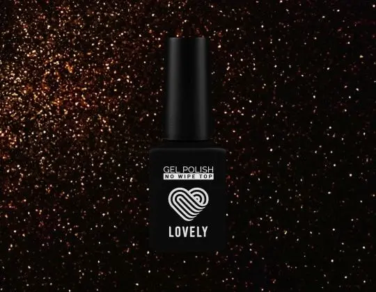 Lovely верхнее покрытие без липкого слоя с огненным шиммером Hot Gold глянцевое 12 мл купить,NaN