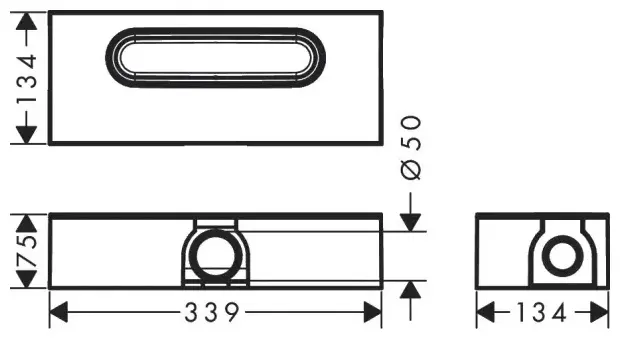 Hansgrohe трап uBox Universal 01001180 cкрытая монтажная часть для трапа (33.9х13.4 см) купить,NaN