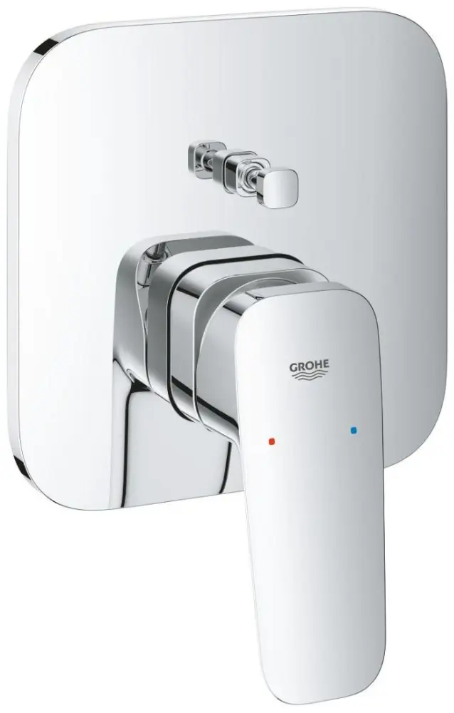 Смеситель для ванны Grohe Смеситель однорычажный скрытого монтажа для ванны GROHE Cubeo, с переключателем на 2 положения, хром (1017780000), латунь, цвет хром купить,NaN