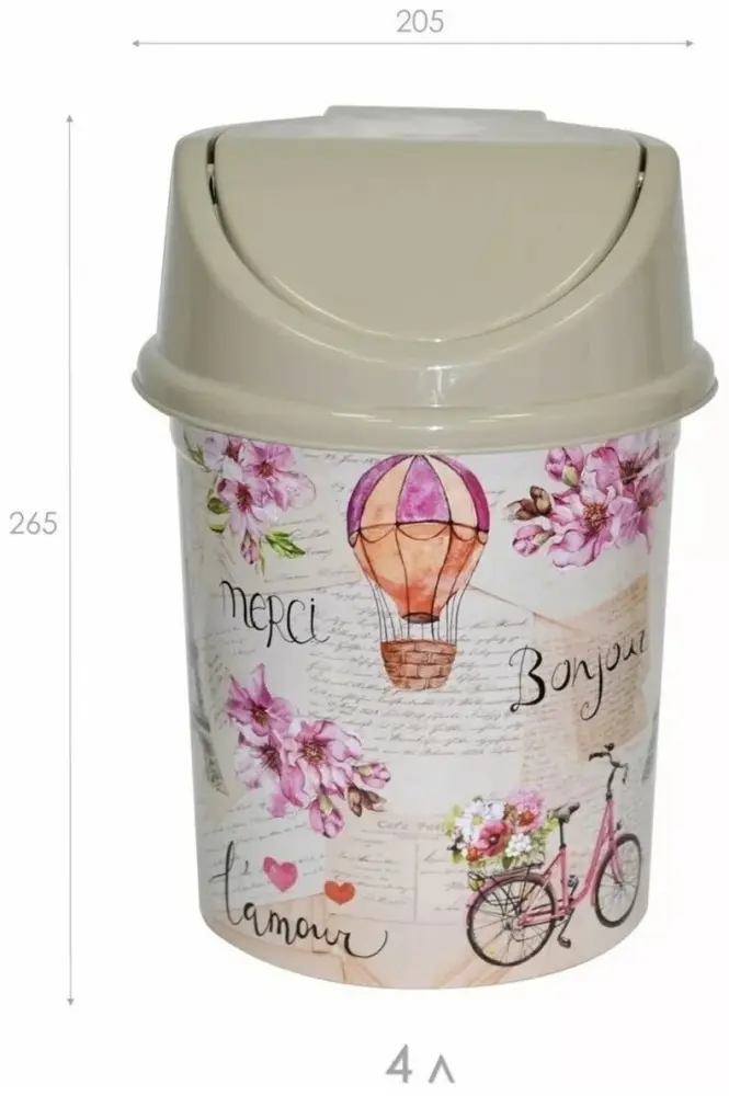 Мусорное ведро VIOLET с крышкой Violet 4 л купить,NaN