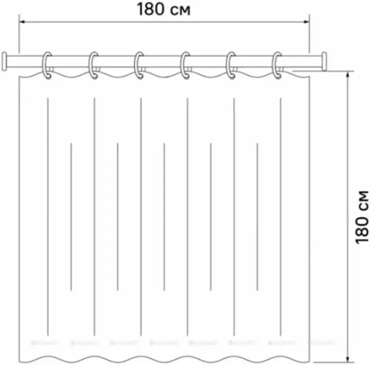 Штора Haiba HB75065 180x180 белый, полиэстер купить,NaN