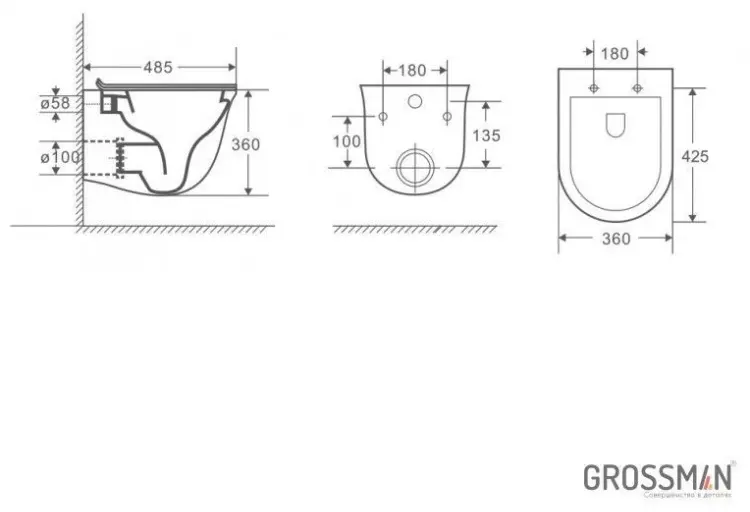 Grossman унитаз GR-4412S, санфарфор купить,NaN