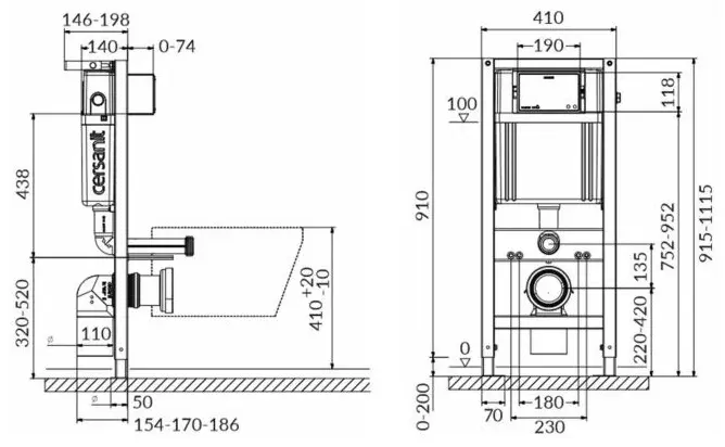 Cersanit рамная инсталляция AQUA 40 QF LOW купить,NaN