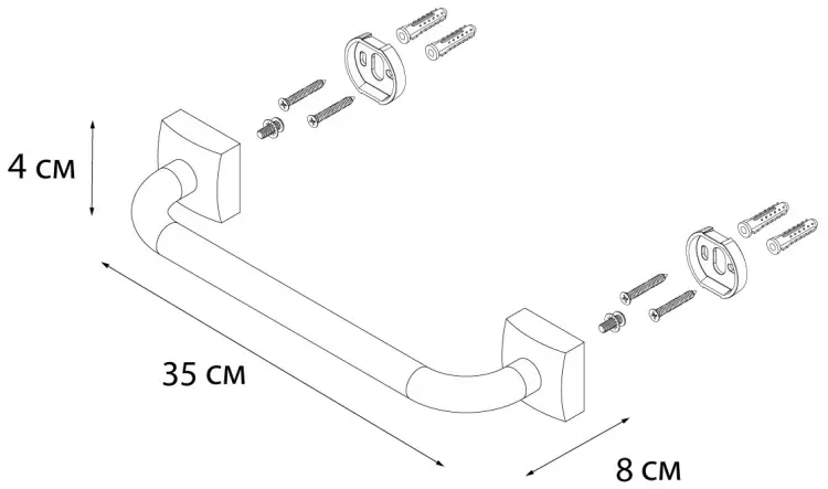 FIXSEN поручень для ванны KVADRO FX-61317B серебристый купить,NaN