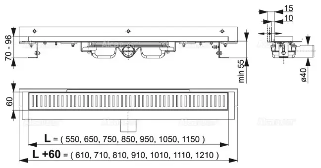 Alcaplast трап APZ104-850 (85х6 см) купить,NaN