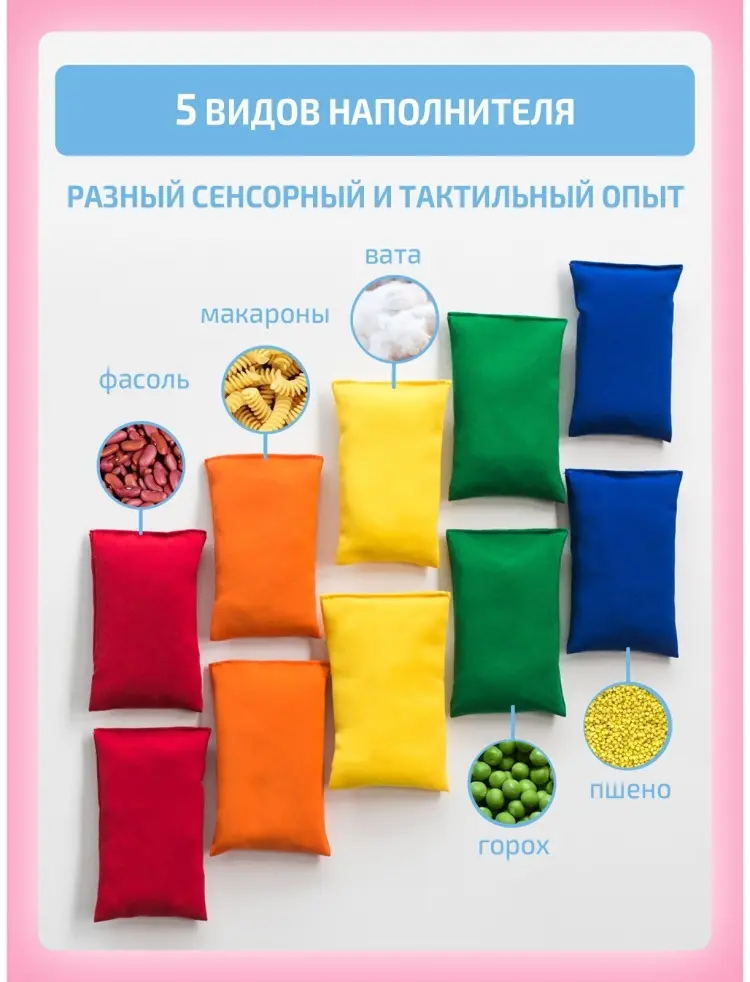 Обучающий набор Сенсорные мешочки, парные купить,NaN
