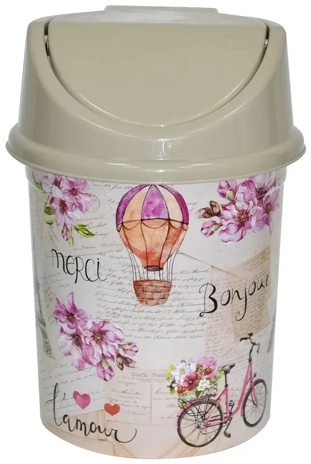 Мусорное ведро ВиолетПласт с крышкой Париж 1408/131 8 л купить,NaN