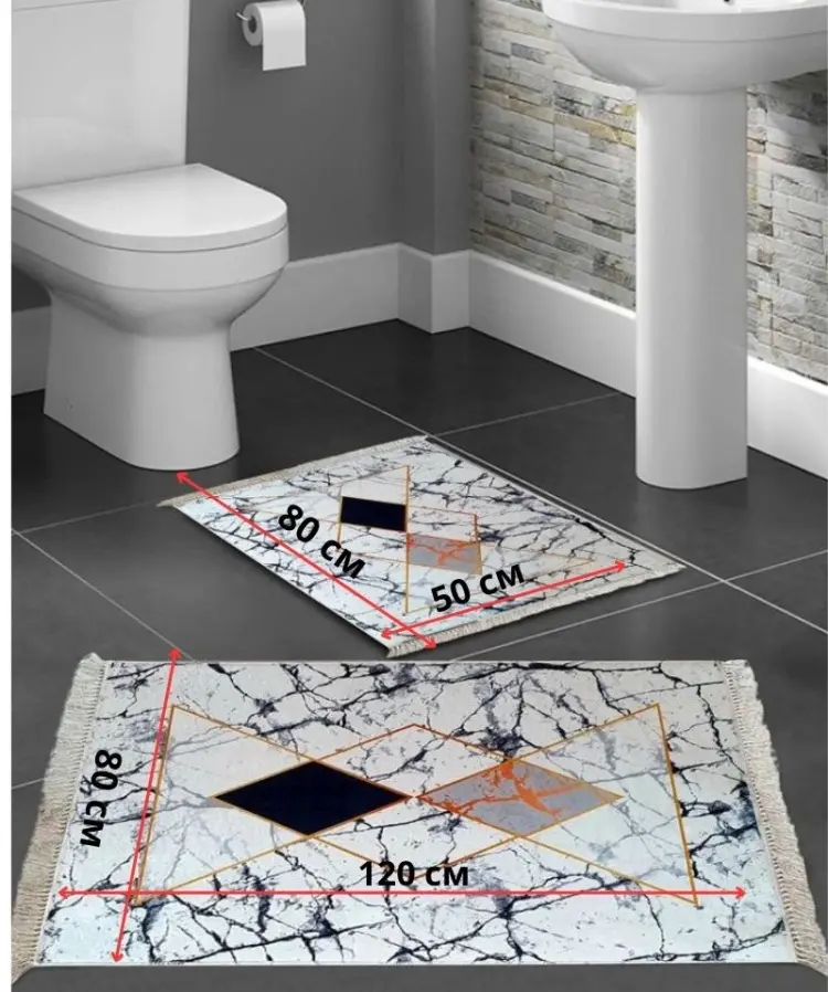 LifeGoods.kz комплект ковриков LG48387 120x80 см, микрофибра, полиэстер купить,NaN