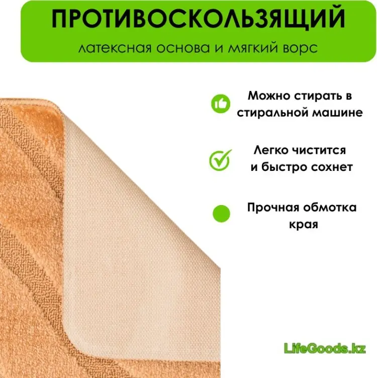LifeGoods.kz комплект ковриков LG51434 120x80 см, ПВХ, микрофибра, латекс купить,NaN