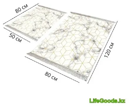 LifeGoods.kz комплект ковриков LG48387 120x80 см, полиэстер, микрофибра купить,NaN