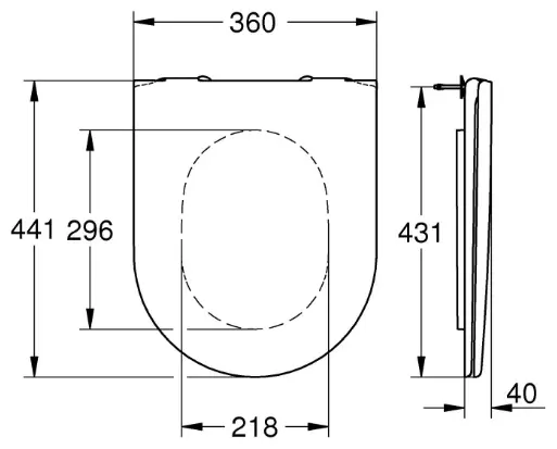 Сиденье Grohe ESSENCE 39577001 441x360 мм купить,NaN