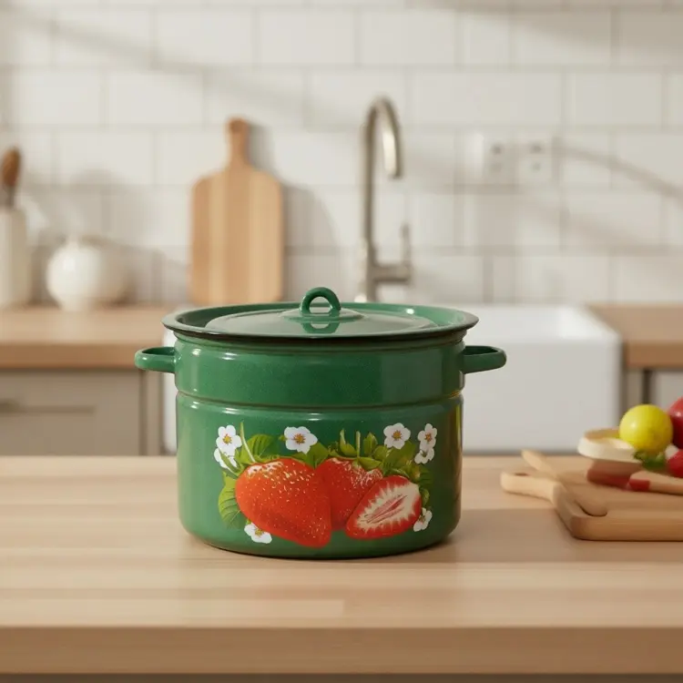 Кастрюля 12.5 л, СтальЭмаль Клубника садовая 1с300с эмаль купить,NaN