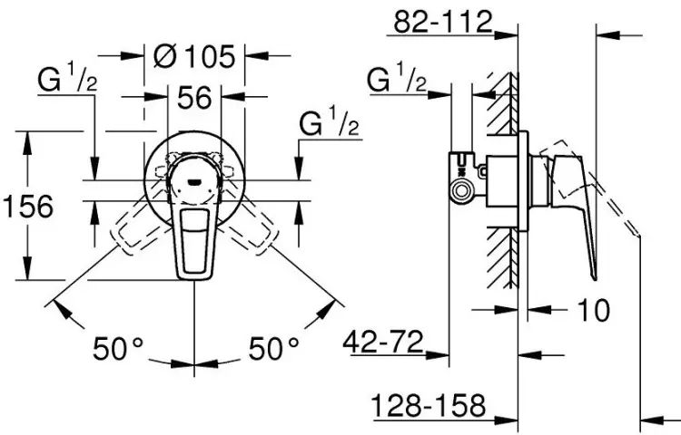 Смеситель для душа Grohe 29042001, латунь, цвет хром купить,NaN