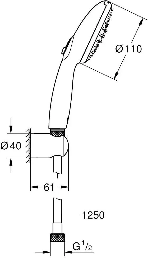 Grohe ручной душ (лейка+шланг) 26164003 125 см купить,NaN