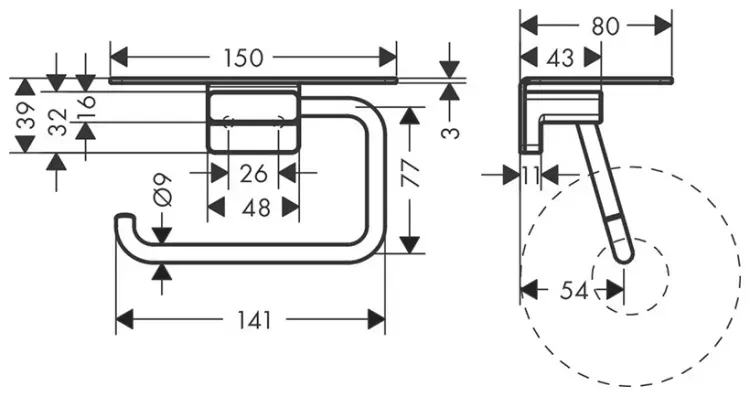 Hansgrohe держатель AddStoris 41772140 1 шт, металл