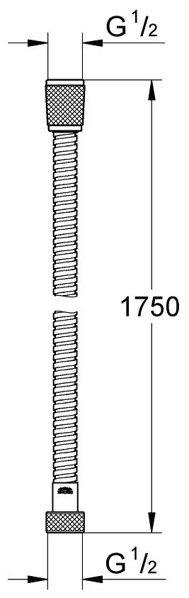 Шланг для душа Grohe металлическая оплетка, 175 см, подключение 1/2x1/2 купить,NaN