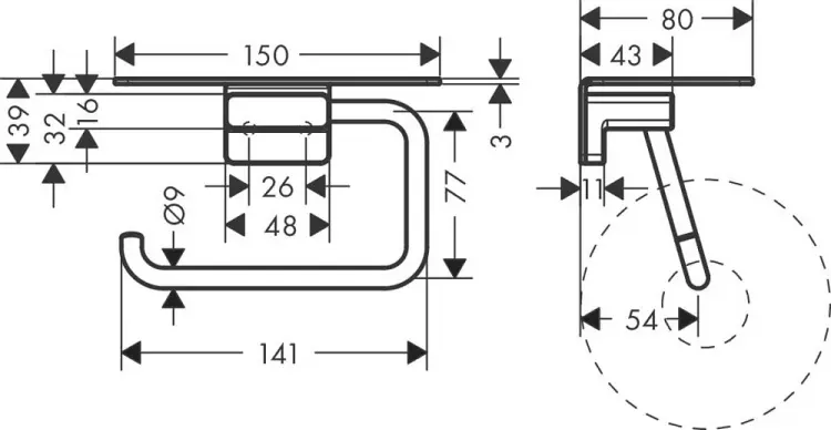 HansGrohe держатель 41772700 1 шт, металл купить,NaN