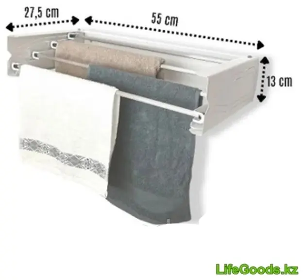 Сушилка настенная LifeGoods.kz 27.5x55x10 см, кол-во уровней: 1, металл купить,NaN