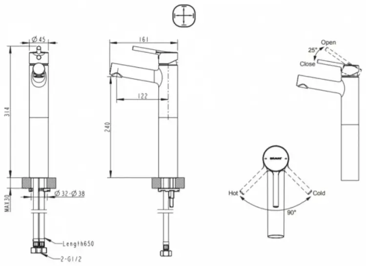 Смеситель BRAVAT Affability F1172217CP-ENG, латунь, цвет хром купить,NaN