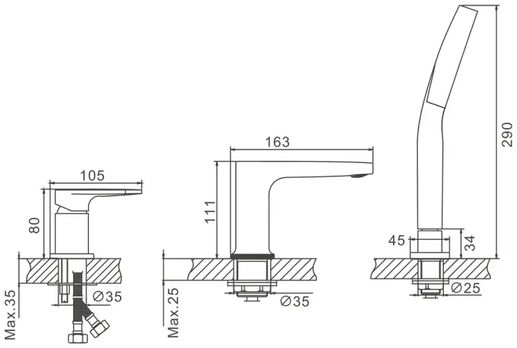 Смеситель Belz B66713-7, латунь, цвет черный купить,NaN