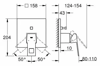 Смеситель для ванны Grohe Eurocube 24062000, однозахватный купить,NaN