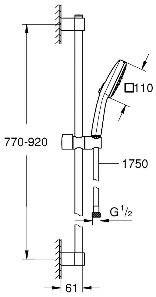 Grohe душевой набор (гарнитур) Tempesta Cube 110, 26908003 купить,NaN