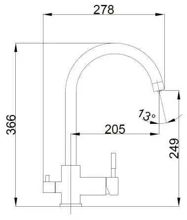 Смеситель для кухни Haiba HB43828-3, латунь, цвет графит купить,NaN