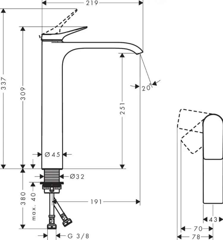 Смеситель Hansgrohe Vivenis CoolStart 75045140, латунь, цвет бронзовый купить,364800