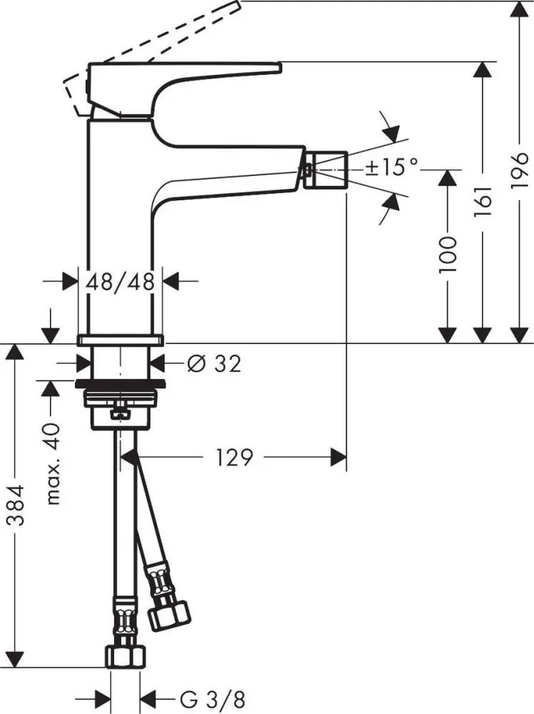 Смеситель для биде Hansgrohe 32520990, латунь, цвет золотистый купить,NaN
