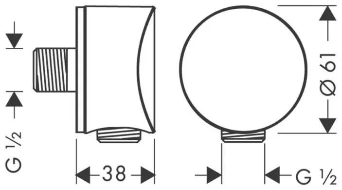 Hansgrohe подключение для душевого шланга для ванны, для душа Fixfit S 26453990 купить,NaN