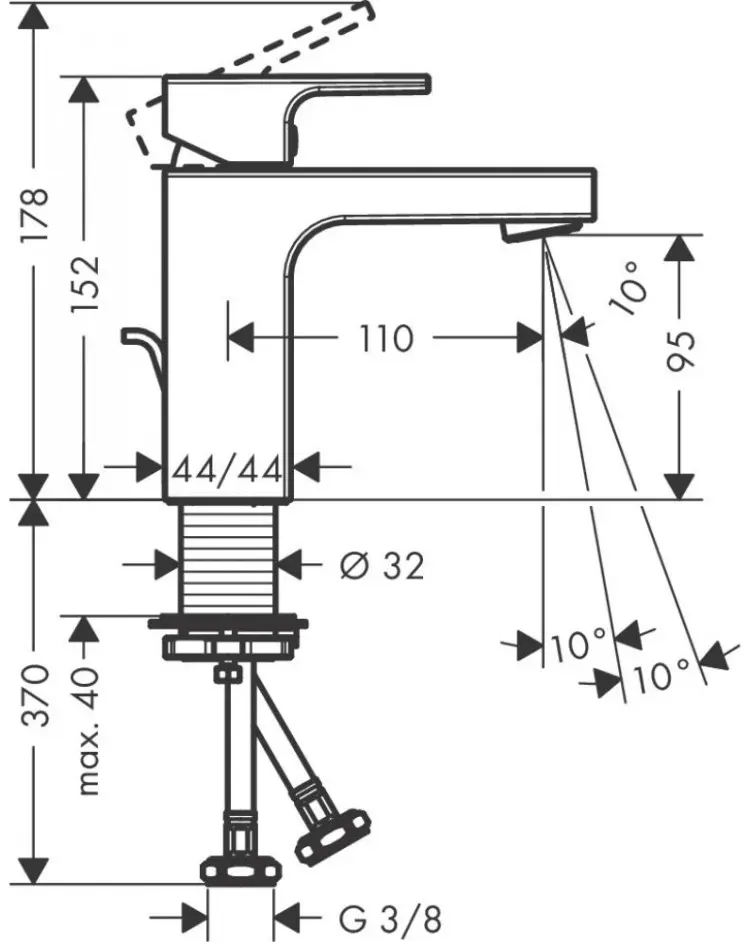 Смеситель для раковины (умывальника) HansGrohe 71561000, однозахватный купить,NaN