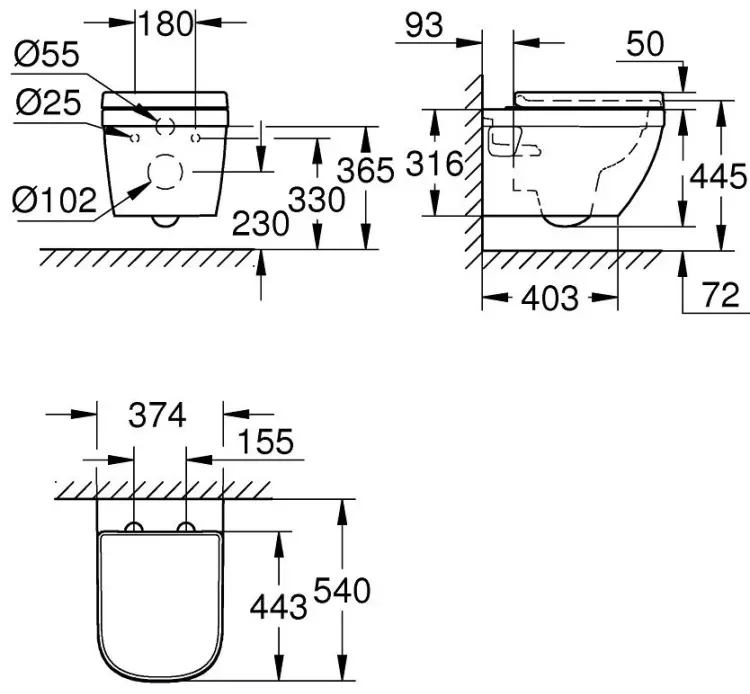 Grohe унитаз Euro Ceramic 39703000, санфарфор купить,NaN