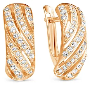 Серьги Zlato Z2-10198 вес 3.92 г золото, фианит купить,266560