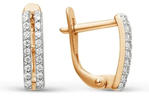 Серьги Династия 000512-1102 вес 1.56 г золото, фианит купить,106080