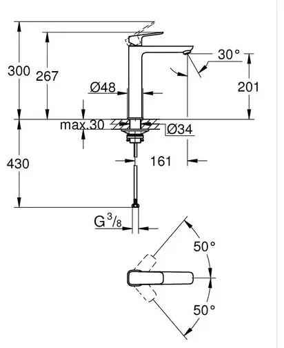 Смеситель для раковины (умывальника) Grohe 1017290000, однозахватный купить,NaN