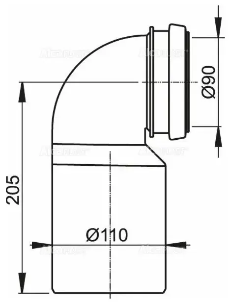 Alcaplast отвод Alcaplast M906 купить,NaN