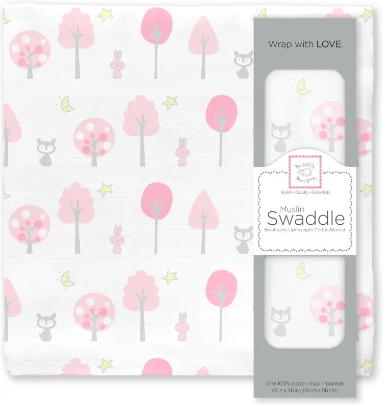 Пеленка текстильная Swaddle Designs Muslin Swaddle Single SDM-152P, 1 шт, 115x115 см купить,NaN