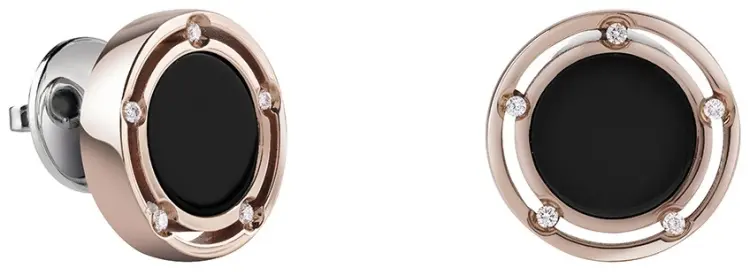 Пусеты Damiani 20080431 вес 6.3 г золото, бриллиант, оникс купить,2300000