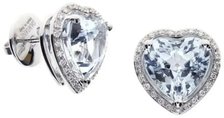 Пусеты Damiani 20088516 вес 6.3 г золото, аквамарин, бриллиант купить,3103000