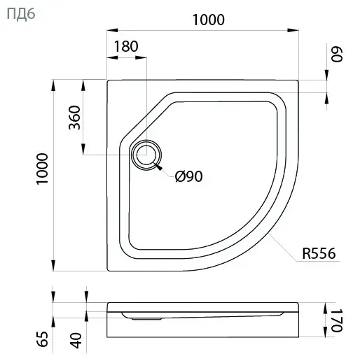 Душевой поддон Triton 209811 100x100 низкий купить,NaN