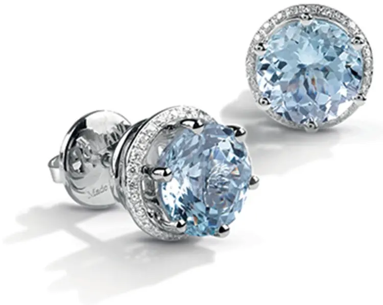 Серьги Damiani 20076501 вес 5.3 г золото, бриллиант, аквамарин купить,3000000