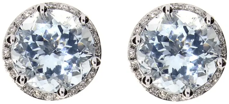 Серьги Damiani 20076501 вес 5.3 г золото, бриллиант, аквамарин купить,3000000