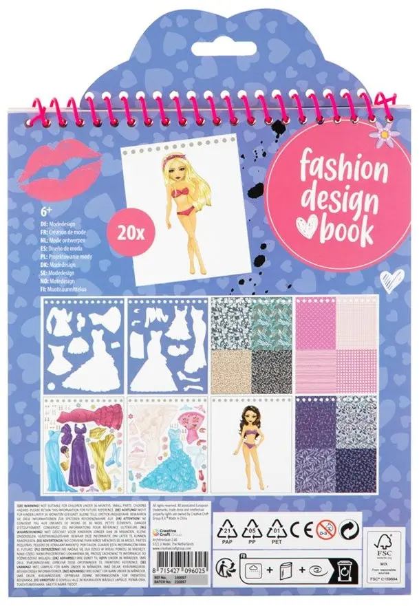 Книга модельера Besties синяя, 24*20 см, 20 листов купить,NaN