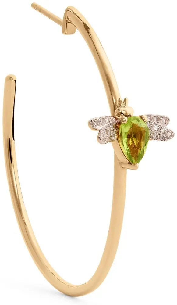 Моносерьга Bee Goddess PTKMHTARIPRDGKP вес 3.75 г золото, бриллиант, перидот купить,859000