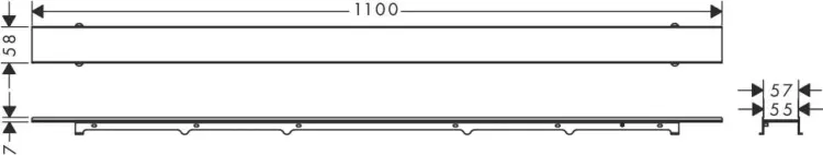 Hansgrohe трап Внешняя часть линейного трапа 1000, под плитку Hansgrohe RainDrain Rock 56033000 (1100х5.8 см) купить,NaN