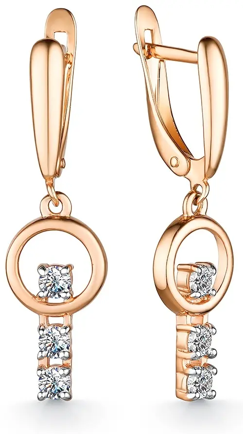 Серьги РусГолдАрт 2433707111 вес 3.34 г золото, фианит купить,227120