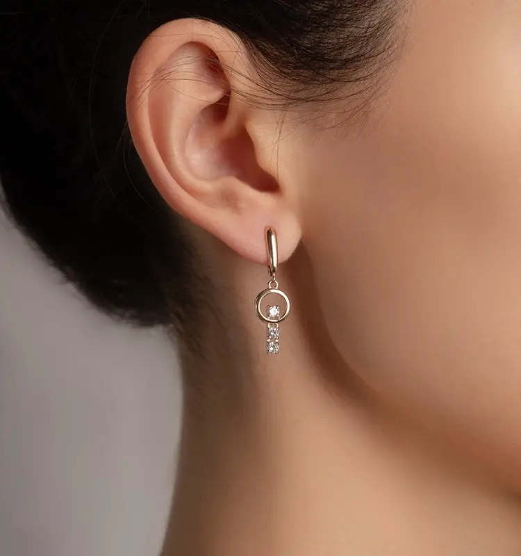 Серьги РусГолдАрт 2433707111 вес 3.34 г золото, фианит купить,227120