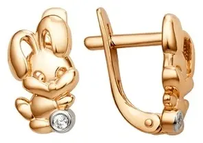 Серьги Династия 006732-1102 вес 2 г золото, фианит купить,136000